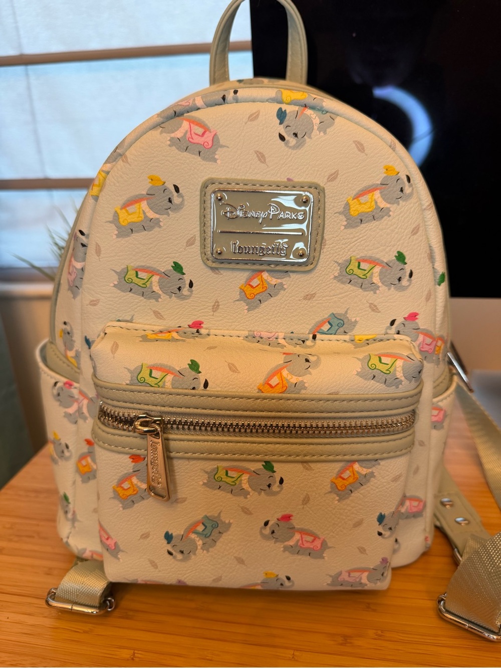 Loungefly Cream Mini Backpack with Multicolor Dumbo Print
